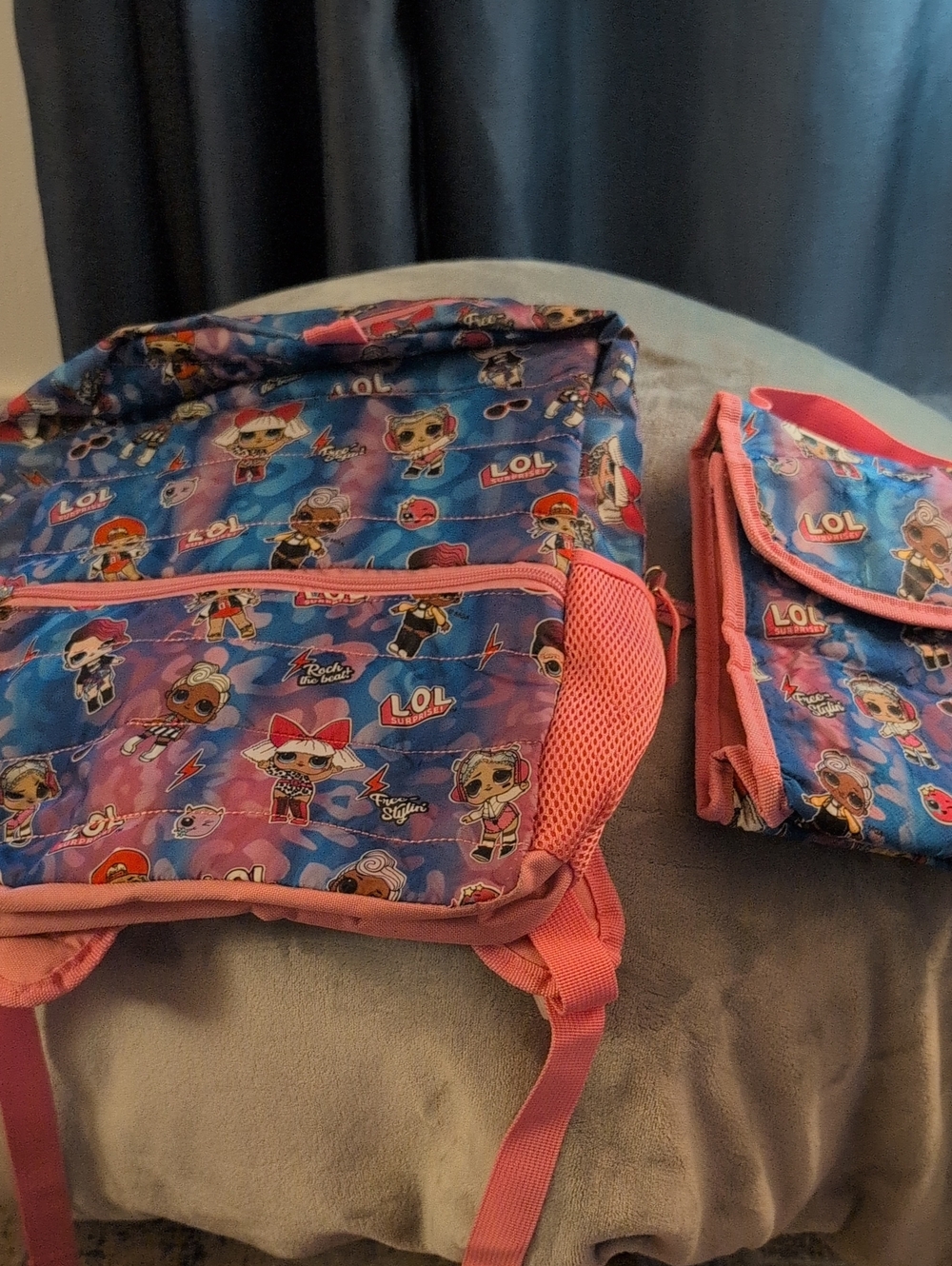 L.O.L. Surprise! Blue & Pink Kids Backpack with Matching Lunch Tote